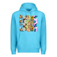Ocean Blue easter bunny butterfly daisy and sunflower with cowhide and  leopard b Premium Hoodie - Artiststas