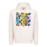 Pale Pink easter bunny butterfly daisy and sunflower with cowhide and  leopard b Premium Hoodie - Artiststas