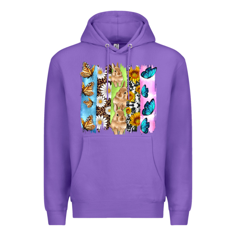 Easter Bunny Butterfly Daisy And Sunflower With Cowhide And  Leopard B Premium Hoodie by Artiststas | Teevron