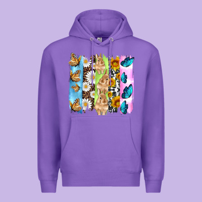 Easter Bunny Butterfly Daisy And Sunflower With Cowhide And  Leopard B Premium Hoodie Designed By Artiststas