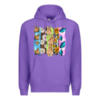 Purple easter bunny butterfly daisy and sunflower with cowhide and  leopard b Premium Hoodie - Artiststas