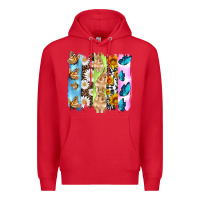 Red easter bunny butterfly daisy and sunflower with cowhide and  leopard b Premium Hoodie - Artiststas