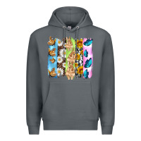 Rock easter bunny butterfly daisy and sunflower with cowhide and  leopard b Premium Hoodie - Artiststas