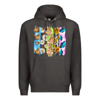 Smoke easter bunny butterfly daisy and sunflower with cowhide and  leopard b Premium Hoodie - Artiststas
