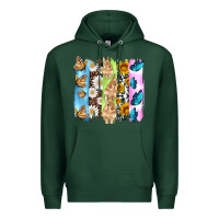 Sports Green easter bunny butterfly daisy and sunflower with cowhide and  leopard b Premium Hoodie - Artiststas