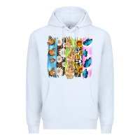 White easter bunny butterfly daisy and sunflower with cowhide and  leopard b Premium Hoodie - Artiststas