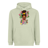 Matcha july girl afro woman summer Heavyweight Hoodie - texasbilliewilder