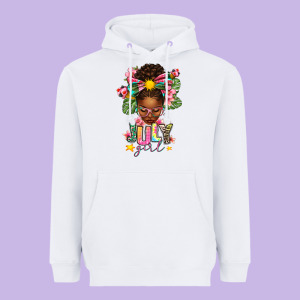 July Girl Afro Woman Summer Heavyweight Hoodie Designed By Texasbilliewilder