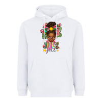 White july girl afro woman summer Heavyweight Hoodie - texasbilliewilder