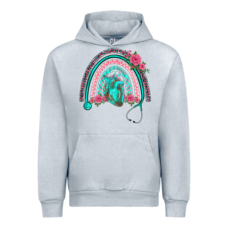 Nurse Life Spring Stethoscope Heart Rainbow Urban Hoodie by BarkalooDesign | Teevron