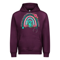 Mauve Wine nurse life spring stethoscope heart rainbow Urban Hoodie - BarkalooDesign