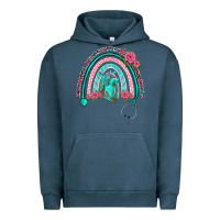Pigment Midnight Navy nurse life spring stethoscope heart rainbow Urban Hoodie - BarkalooDesign