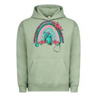 Pigment Oil Green nurse life spring stethoscope heart rainbow Urban Hoodie - BarkalooDesign
