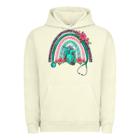 Pigment Pistachio nurse life spring stethoscope heart rainbow Urban Hoodie - BarkalooDesign
