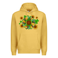 Antique Gold st patricks sunflowers with shamrock and glitters with leopard Premium Hoodie - Artiststas