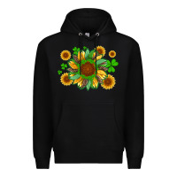 Black st patricks sunflowers with shamrock and glitters with leopard Premium Hoodie - Artiststas