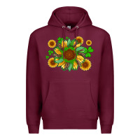 Burgundy st patricks sunflowers with shamrock and glitters with leopard Premium Hoodie - Artiststas