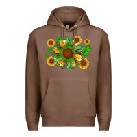 Chestnut st patricks sunflowers with shamrock and glitters with leopard Premium Hoodie - Artiststas