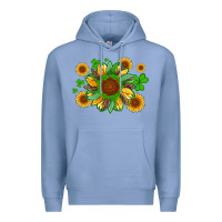 Colony Blue st patricks sunflowers with shamrock and glitters with leopard Premium Hoodie - Artiststas