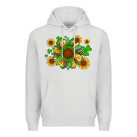 Dove Grey st patricks sunflowers with shamrock and glitters with leopard Premium Hoodie - Artiststas