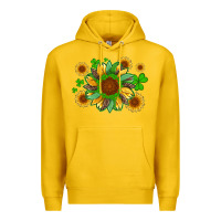 Lemon st patricks sunflowers with shamrock and glitters with leopard Premium Hoodie - Artiststas