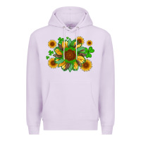 Lilac st patricks sunflowers with shamrock and glitters with leopard Premium Hoodie - Artiststas