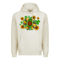 Oatmeal Heather st patricks sunflowers with shamrock and glitters with leopard Premium Hoodie - Artiststas