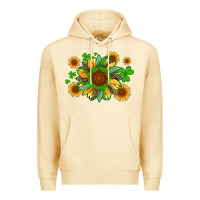 Pina Colada st patricks sunflowers with shamrock and glitters with leopard Premium Hoodie - Artiststas