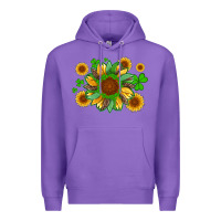 Purple st patricks sunflowers with shamrock and glitters with leopard Premium Hoodie - Artiststas