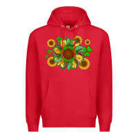 Red st patricks sunflowers with shamrock and glitters with leopard Premium Hoodie - Artiststas