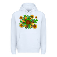 White st patricks sunflowers with shamrock and glitters with leopard Premium Hoodie - Artiststas