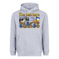 Heather Grey i'm just here for the snacks volleyball Heavyweight Hoodie - Zillion Design Studio