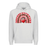 Dove Grey valentine's day rainbow with heart Premium Hoodie - AdoDesignShop