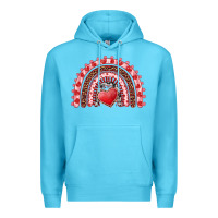 Ocean Blue valentine's day rainbow with heart Premium Hoodie - AdoDesignShop