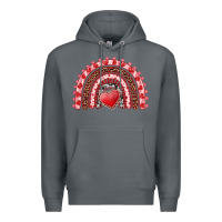 Rock valentine's day rainbow with heart Premium Hoodie - AdoDesignShop