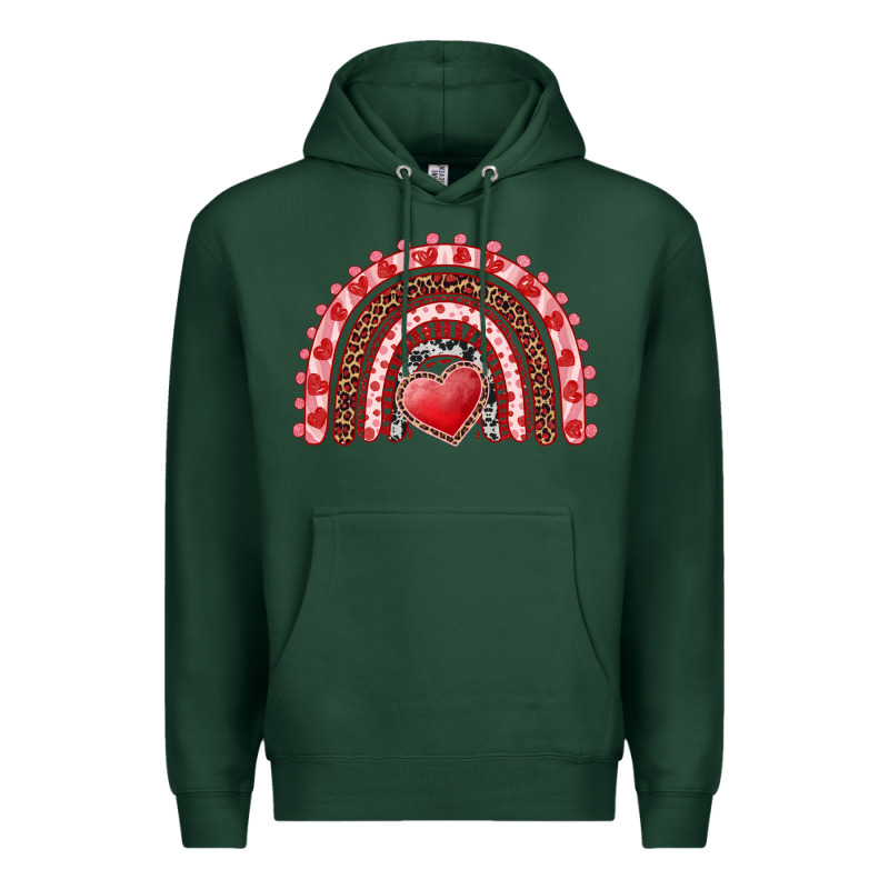 Valentine's Day Rainbow With Heart Premium Hoodie by AdoDesignShop | Teevron