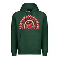 Sports Green valentine's day rainbow with heart Premium Hoodie - AdoDesignShop