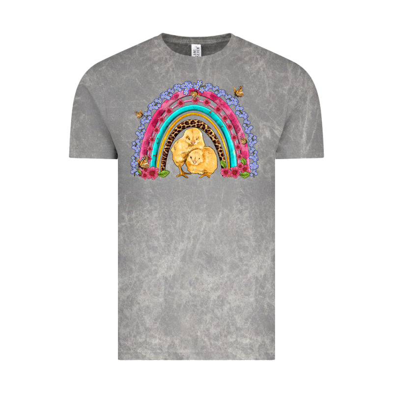 Easter Flowers And Butterfly With Chicks Rainbow Vintage Tee by Artiststas | Teevron