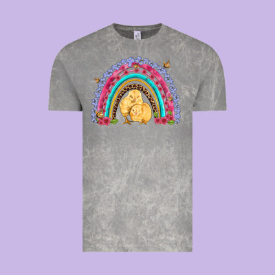 Easter Flowers And Butterfly With Chicks Rainbow Vintage Tee Designed By Artiststas