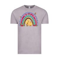 Vintage Zinc easter flowers and butterfly with chicks rainbow Vintage Tee - Artiststas