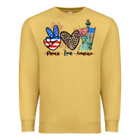 Antique Gold Peace love america 4th of july Premium Sweatshirt - CowGirlArtShop