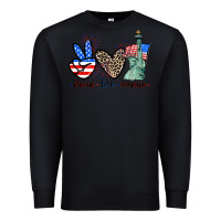 Black Peace love america 4th of july Premium Sweatshirt - CowGirlArtShop