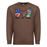 Chestnut Peace love america 4th of july Premium Sweatshirt - CowGirlArtShop