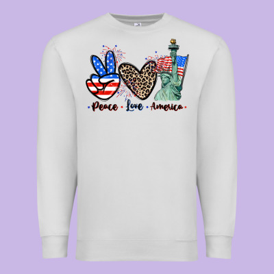 Peace Love America 4th Of July Premium Sweatshirt Designed By Cowgirlartshop