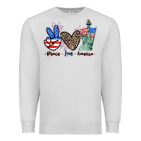 Dove Grey Peace love america 4th of july Premium Sweatshirt - CowGirlArtShop