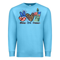 Ocean Blue Peace love america 4th of july Premium Sweatshirt - CowGirlArtShop