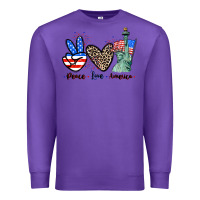 Purple Peace love america 4th of july Premium Sweatshirt - CowGirlArtShop