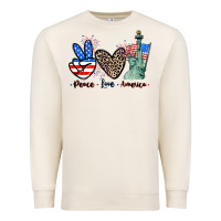 Sandshell Peace love america 4th of july Premium Sweatshirt - CowGirlArtShop