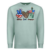 Seafoam Peace love america 4th of july Premium Sweatshirt - CowGirlArtShop