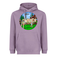 Lavender christmas charolais bull and barnyard Heavyweight Hoodie - RanaPortraitStore